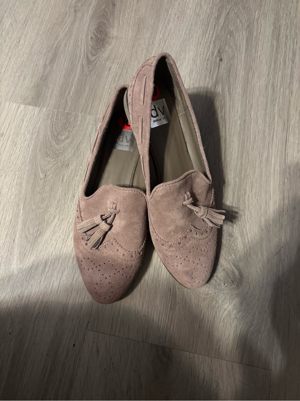 Dolce Vita Blush Pink Suede Tassel Loafers
